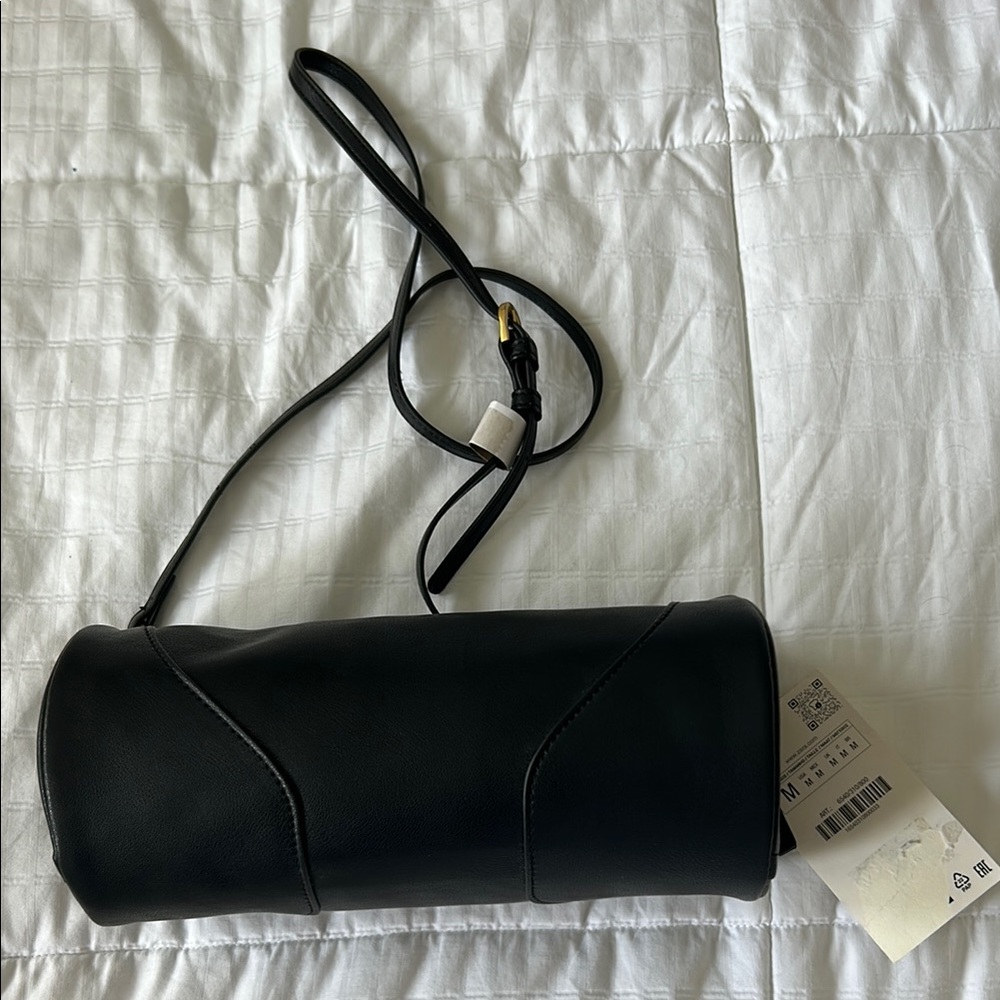 Black Cylinder Shoulder Bag